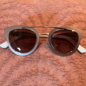 AQS rose gold and white Jolene sunglasses